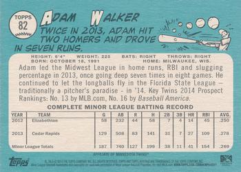 2014 Topps Heritage Minor League #82 Adam Walker Back