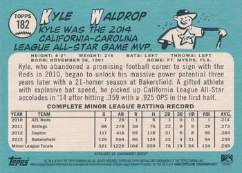 2014 Topps Heritage Minor League #182 Kyle Waldrop Back