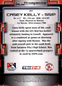 2008 TriStar Prospects Plus #17 Casey Kelly Back
