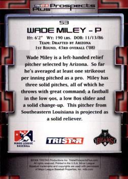 2008 TriStar Prospects Plus #53 Wade Miley Back