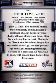 2008 TriStar Prospects Plus #99 Jack Rye Back