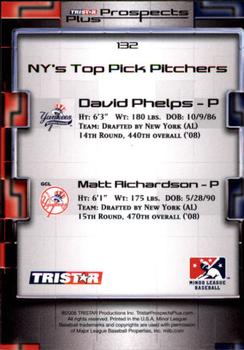 2008 TriStar Prospects Plus #132 David Phelps / Matt Richardson Back