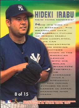 1997 Fleer - New Horizon #8 Hideki Irabu Back