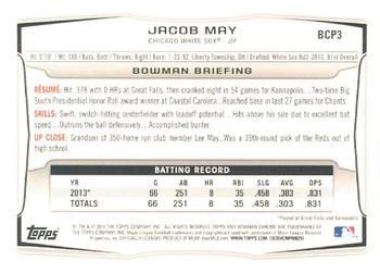 2014 Bowman - Chrome Prospects #BCP3 Jacob May Back