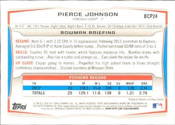 2014 Bowman - Chrome Prospects #BCP24 Pierce Johnson Back