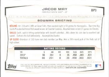 2014 Bowman - Prospects #BP3 Jacob May Back