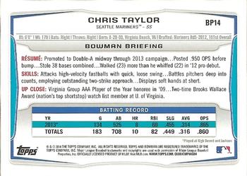 2014 Bowman - Prospects #BP14 Chris Taylor Back