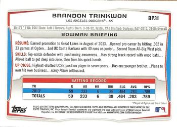 2014 Bowman - Prospects #BP31 Brandon Trinkwon Back