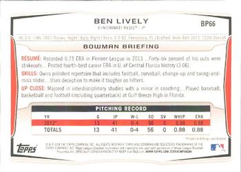 2014 Bowman - Prospects #BP66 Ben Lively Back