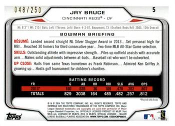 2014 Bowman - Orange #5 Jay Bruce Back