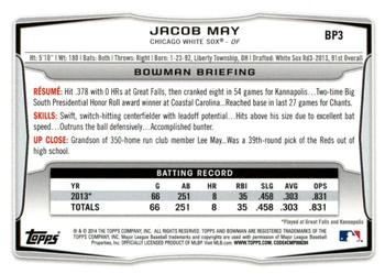 2014 Bowman - Prospects Hometown #BP3 Jacob May Back