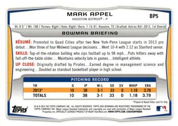 2014 Bowman - Prospects Hometown #BP5 Mark Appel Back