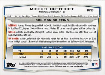 2014 Bowman - Prospects Hometown #BP89 Michael Ratterree Back