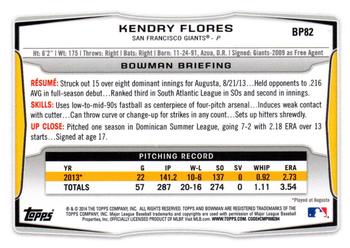 2014 Bowman - Prospects Silver Ice #BP82 Kendry Flores Back