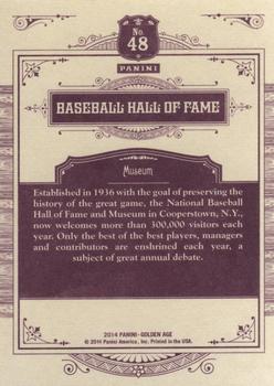 2014 Panini Golden Age #48 Baseball Hall of Fame Back
