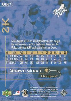 2000 Topps / Fleer / Upper Deck / Pacific Opening Day 2K #OD21 Shawn Green Back