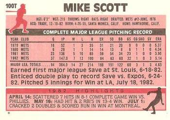 1983 Topps Traded #100T Mike Scott Back