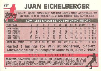 1983 Topps Traded #29T Juan Eichelberger Back