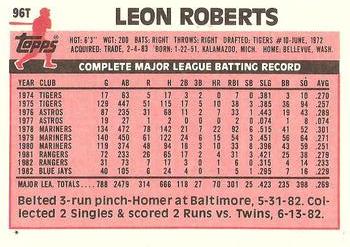 1983 Topps Traded #96T Leon Roberts Back