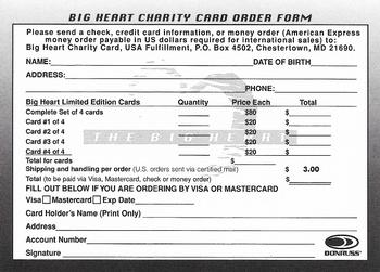 1997 Leaf #NNO Frank Thomas Foundation Big Heart Order Form Back