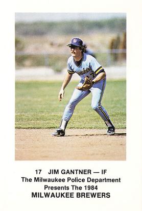 1984 Milwaukee Brewers Police #NNO Jim Gantner Front