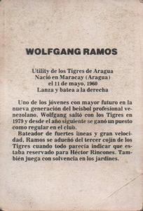1981-82 Venezuelan Winter League Stickers #12 Wolfgang Ramos Back