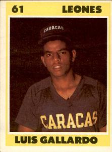1987-88 Venezuelan Winter League Stickers #61 Luis Gallardo Front