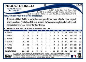 2014 Topps Update #US-45 Pedro Ciriaco Back