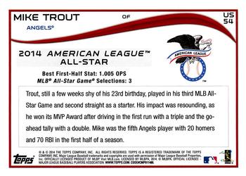 2014 Topps Update #US-54 Mike Trout Back