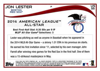2014 Topps Update #US-55 Jon Lester Back