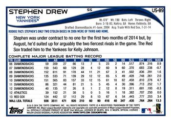 2014 Topps Update #US-89 Stephen Drew Back