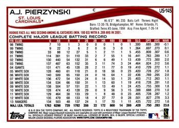 2014 Topps Update #US-145 A.J. Pierzynski Back