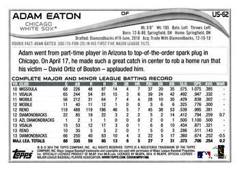 2014 Topps Update #US-62 Adam Eaton Back