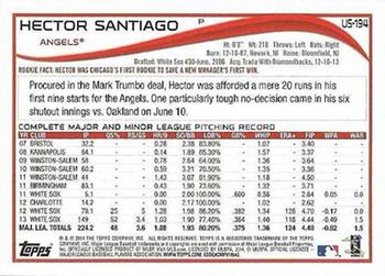 2014 Topps Update #US-194 Hector Santiago Back