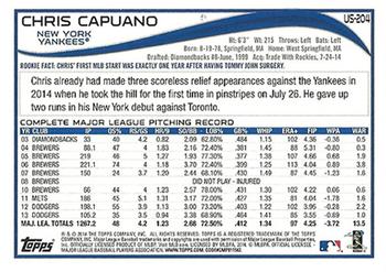 2014 Topps Update #US-204 Chris Capuano Back