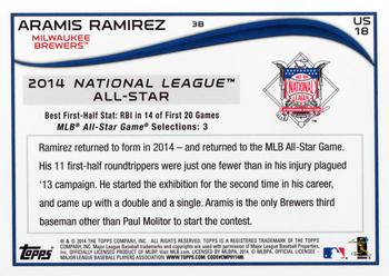 2014 Topps Update #US-18 Aramis Ramirez Back
