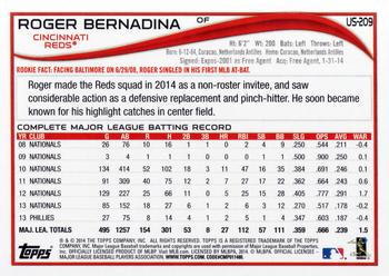2014 Topps Update #US-209 Roger Bernadina Back