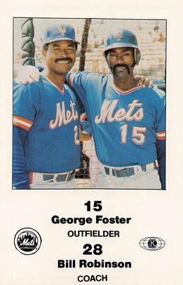 1985 New York Mets Police #1 Bill Robinson / George Foster Front