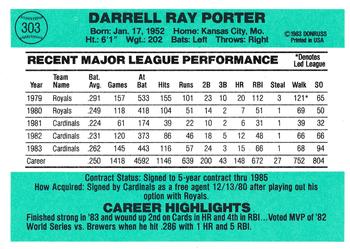 1984 Donruss #303 Darrell Porter Back