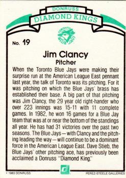 1984 Donruss #19 Jim Clancy Back