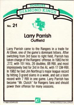 1984 Donruss #21 Larry Parrish Back