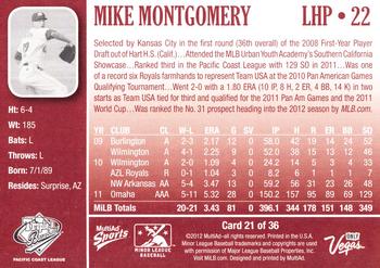 2012 MultiAd Pacific Coast League Top Prospects #21 Mike Montgomery Back