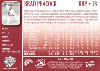 2012 MultiAd Pacific Coast League Top Prospects #29 Brad Peacock Back