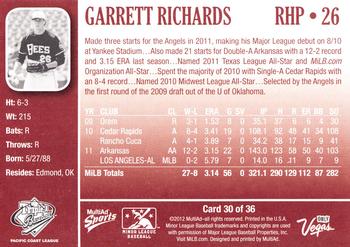 2012 MultiAd Pacific Coast League Top Prospects #30 Garrett Richards Back