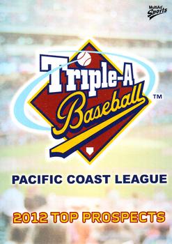 2012 MultiAd Pacific Coast League Top Prospects #36 Checklist Front