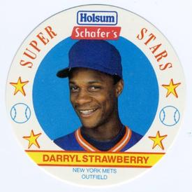 1989 Holsum Schafers Discs #10 Darryl Strawberry Front