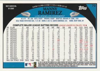 2009 Topps Chrome #79 Manny Ramirez Back