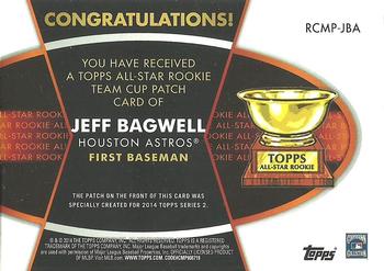 2014 Topps - All-Star Rookie Cup Manufactured Patch #RCMP-JBA Jeff Bagwell Back