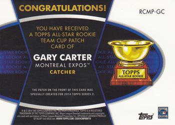 2014 Topps - All-Star Rookie Cup Manufactured Patch #RCMP-GC Gary Carter Back