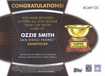 2014 Topps - All-Star Rookie Cup Manufactured Patch #RCMP-OS Ozzie Smith Back